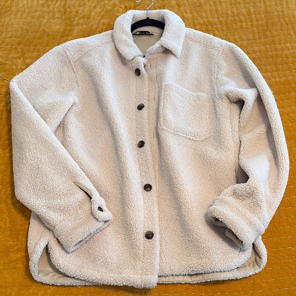 Zara Cream Sherpa Jacket